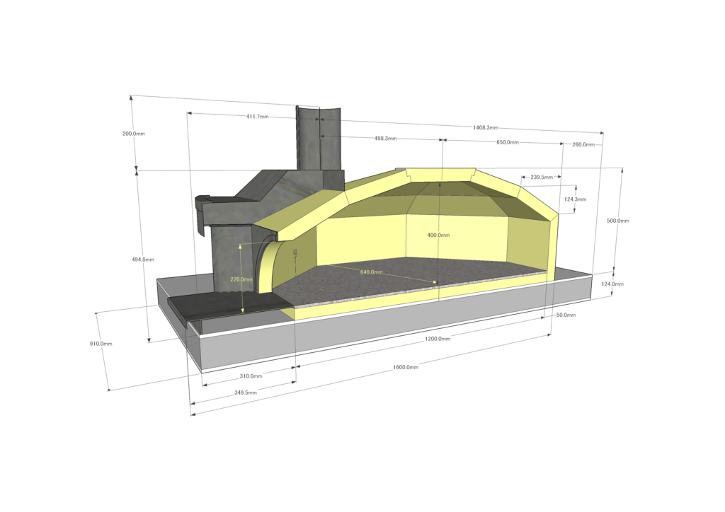 大型窯(SW130PD)の炉心部の断面図